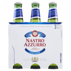 NASTRO AZZURRO BOTTIGLIA ML.330 X 3