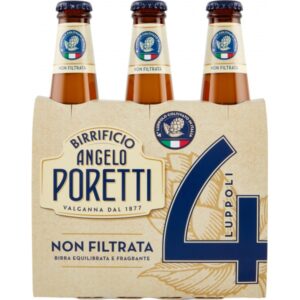 PORETTI BIRRA NON FILTRATA 4 LUPPOLI 5* ML. 330X3